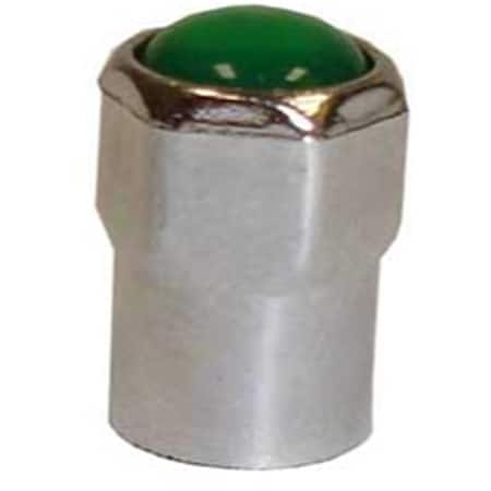 The Main Resource TI111 Chromed Plastic Hex Cap with Green ID for TPMS, 100PK TMRTI111